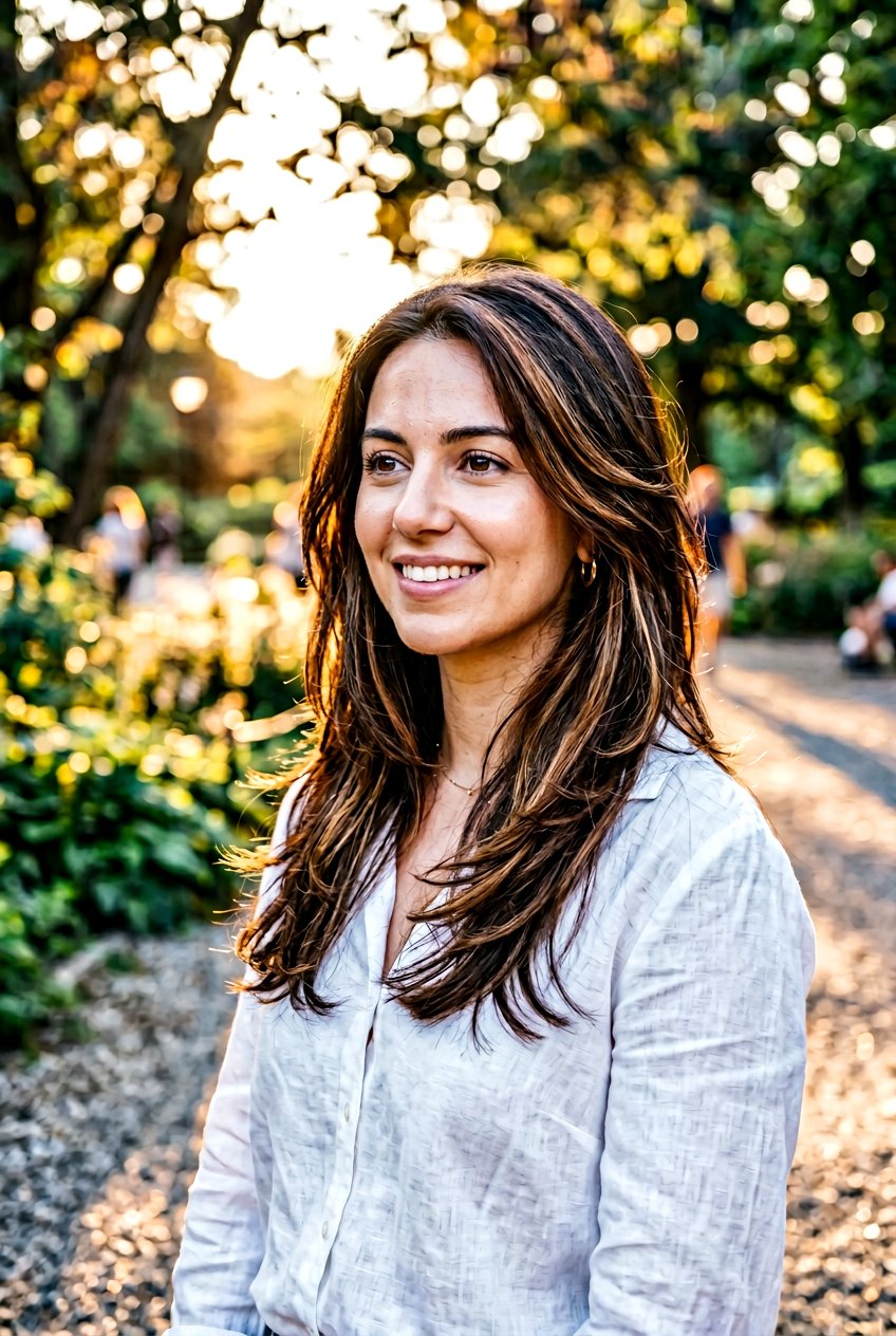Golden Hour Brunette Layered Hair - 20 hair color ideas for medium layered hair - 20 hair color ideas for medium layered hair