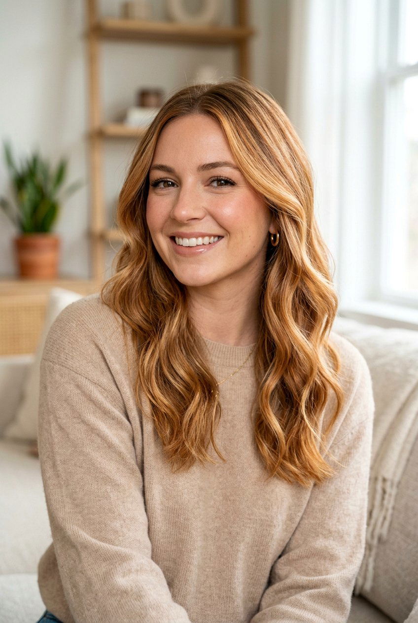 Golden Strawberry Blonde Balayage on Medium Hair - 20 natural strawberry blonde balayage - 20 natural strawberry blonde balayage