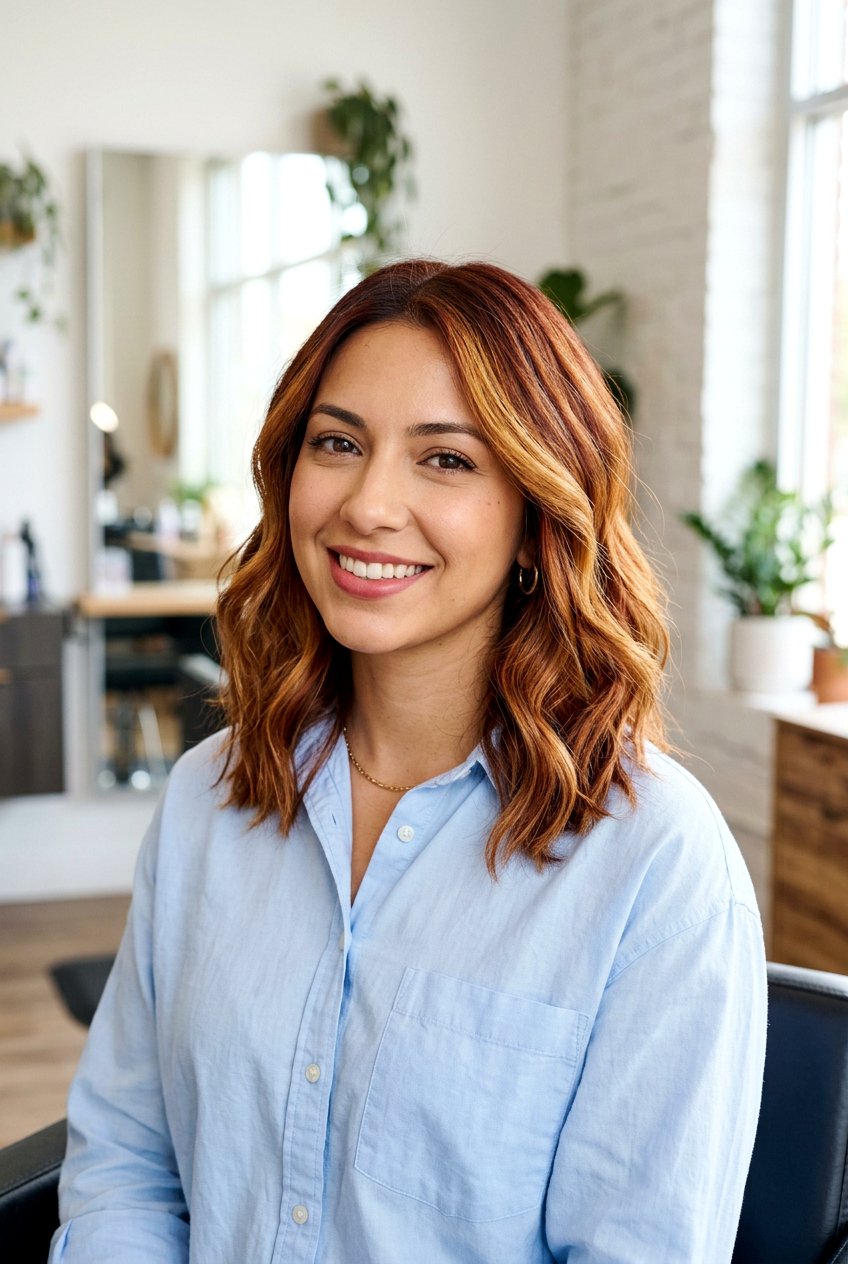 Golden auburn balayage for lob - 20 auburn balayage for shoulder length hair - 20 auburn balayage for shoulder length hair