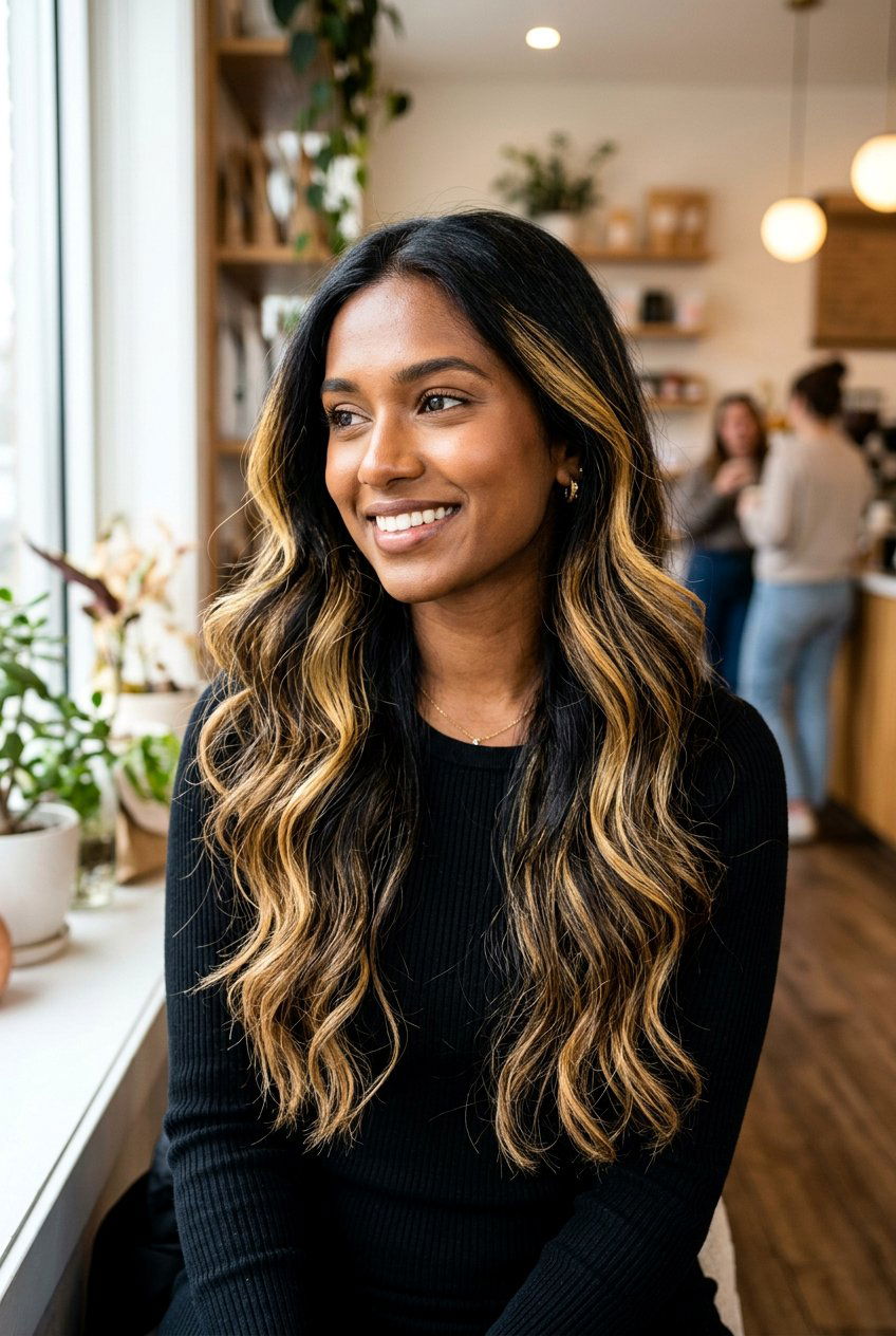 Golden blonde highlights on black hair - 20 blonde highlights on black hair - 20 blonde highlights on black hair