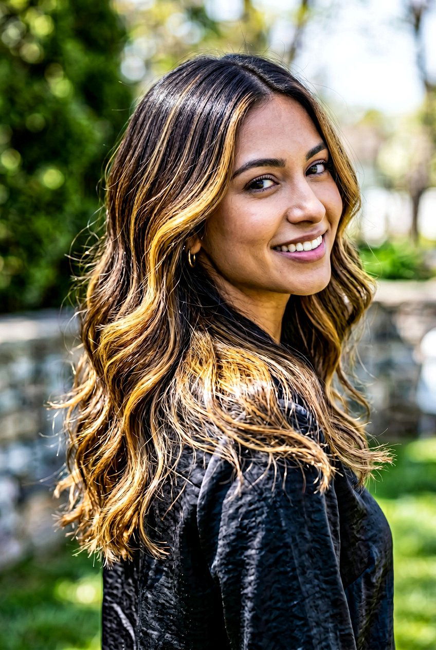 Golden caramel highlights for dark hair - 20 caramel highlights on dark hair - 20 caramel highlights on dark hair