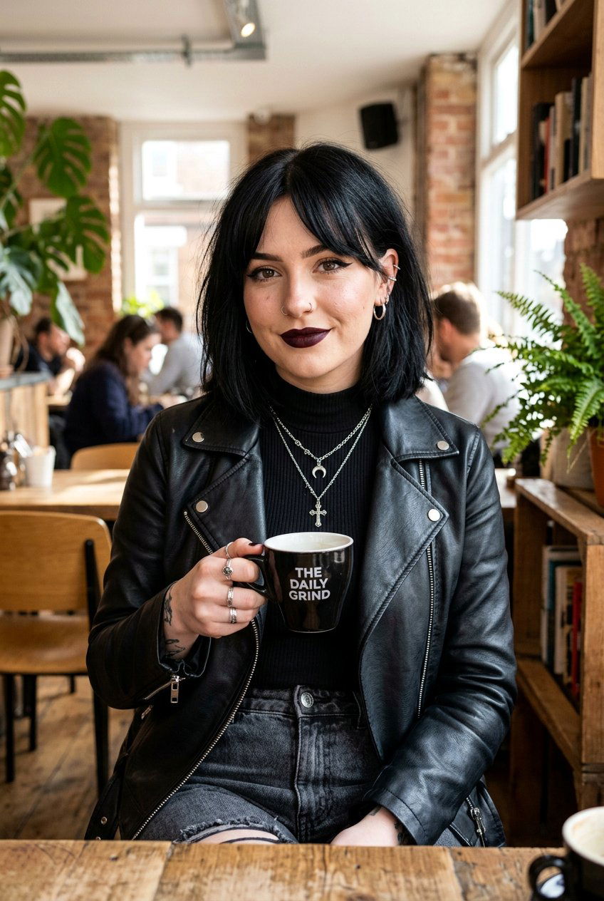Goth Bob With Curtain Bangs - 20 goth bob haircut - 20 goth bob haircut