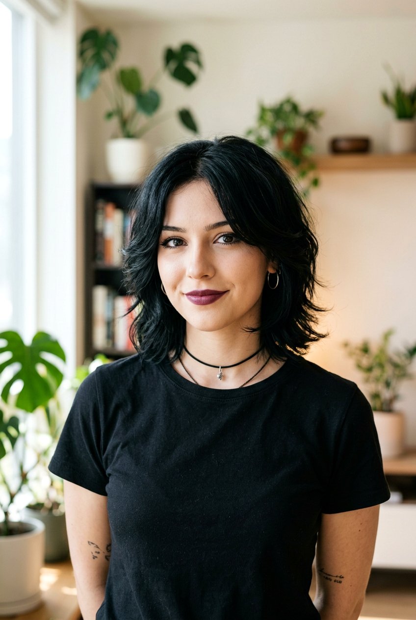 Goth Bob With Face Framing Layers - 20 goth bob haircut - 20 goth bob haircut