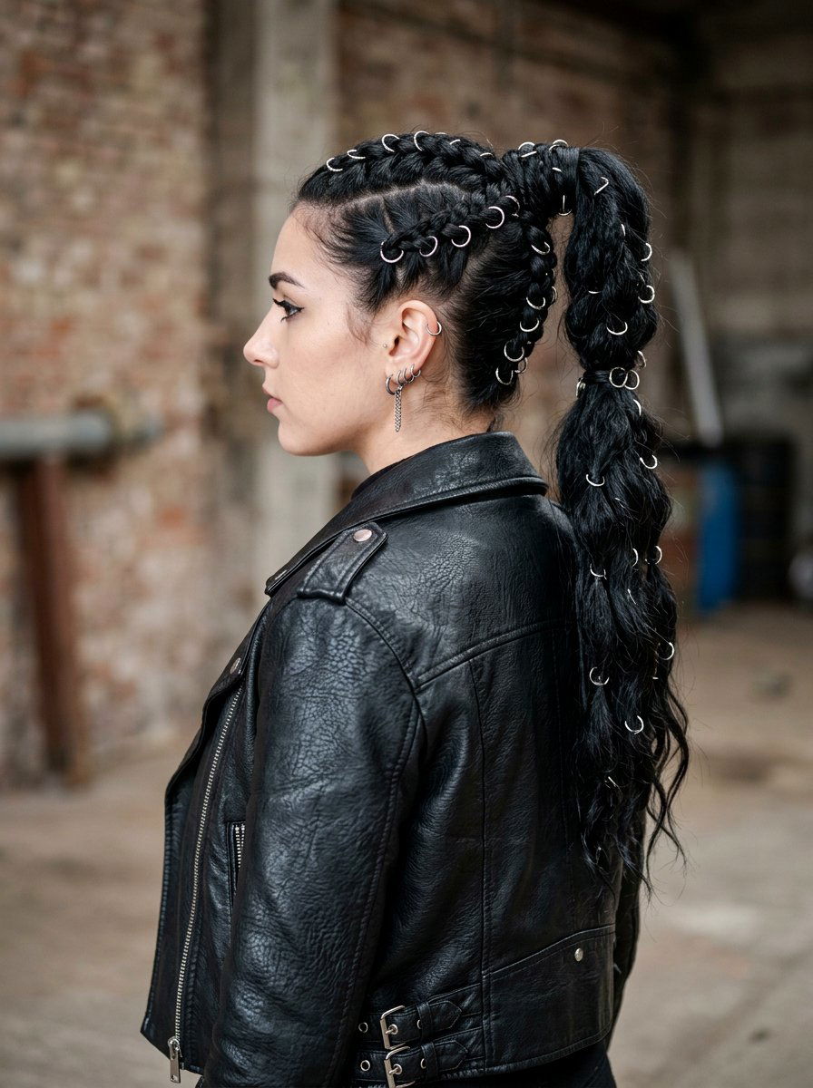 Gothic Pierced Ponytail Style - 20 soft goth ponytail hairstyle - 20 soft goth ponytail hairstyle