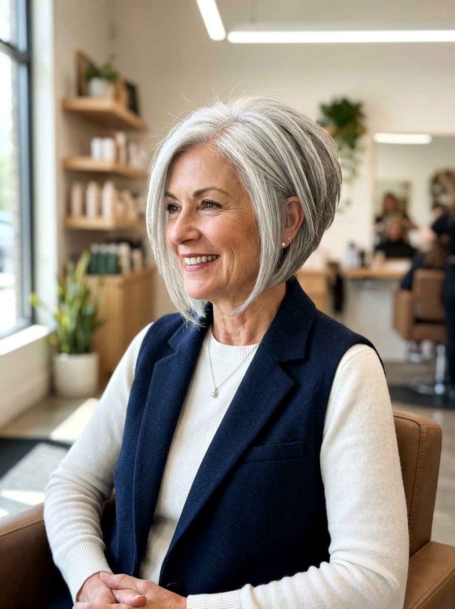Graduated Bob Haircut - 20 elegant haircut for women over 60 - 20 elegant haircut for women over 60