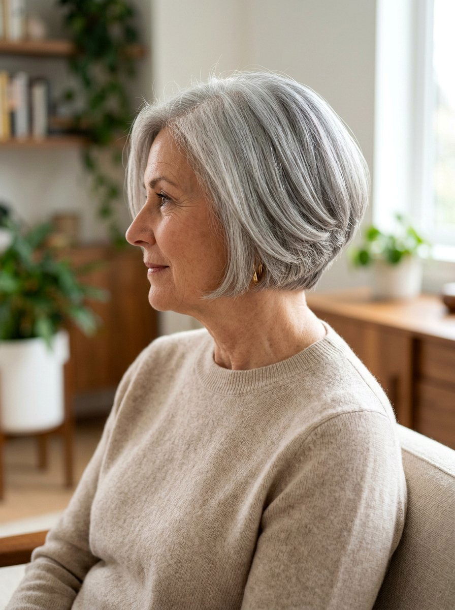 Graduated Stacked Bob - 20 stacked bob for fine gray hair - 20 stacked bob for fine gray hair