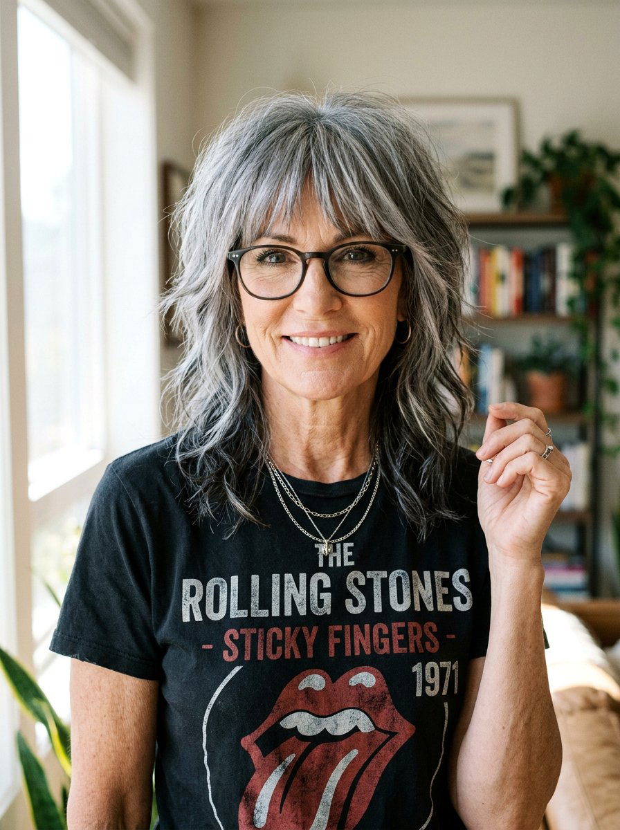 Gray Blend Shag Haircut - 20 dimensional gray blend for mature women - 20 dimensional gray blend for mature women