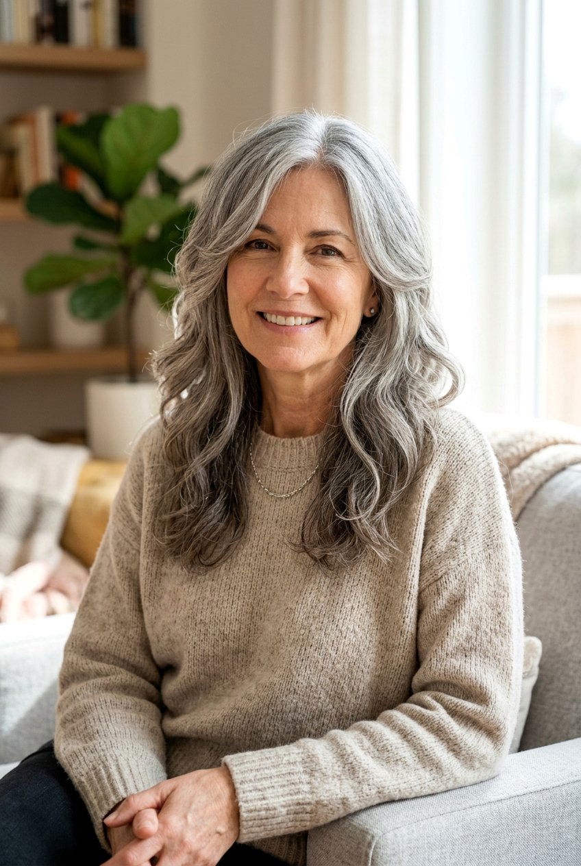 Gray Blended Long Layers - 20 low maintenance gray blending hair - 20 low maintenance gray blending hair