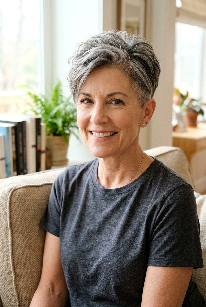 Gray Blended Pixie Cut - 20 low maintenance gray blending hair - 20 low maintenance gray blending hair