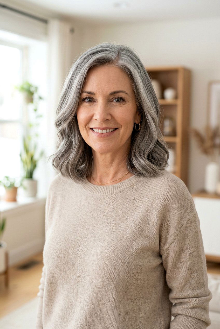 Gray Blending Lob Haircut - 20 low maintenance gray blending hair - 20 low maintenance gray blending hair