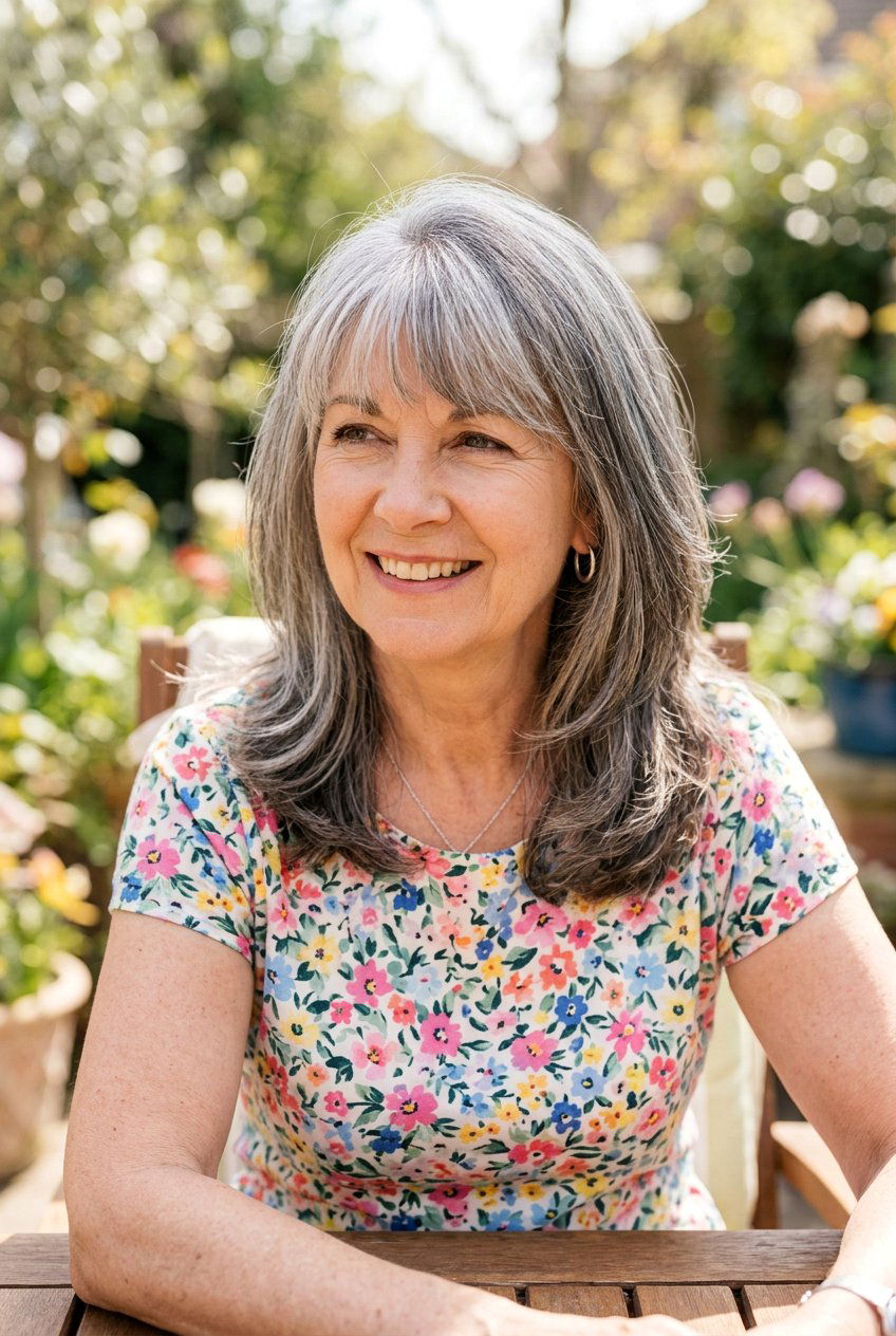 Gray Blending With Bangs - 20 elegant gray blend hair color - 20 elegant gray blend hair color