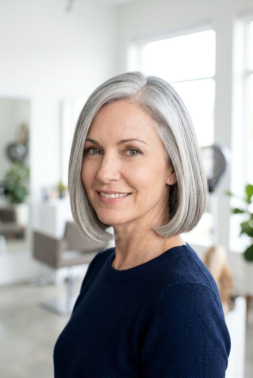 Gray Bob Haircut - 20 hairstyles for gray hair - 20 hairstyles for gray hair