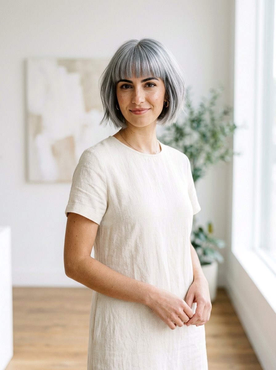 Gray Bob With Bangs - 20 polished gray bob hair color - 20 polished gray bob hair color