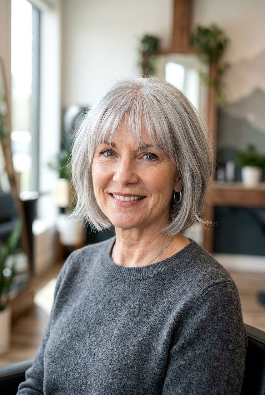 Gray Bob With Bangs - 20 gray bob hairstyles - 20 gray bob hairstyles