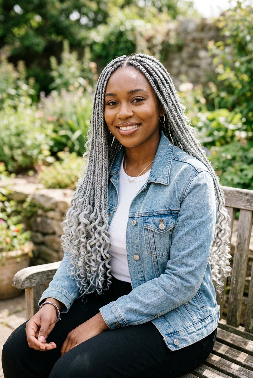 Gray Box Braids - 20 black women gray natural hair ideas - 20 black women gray natural hair ideas