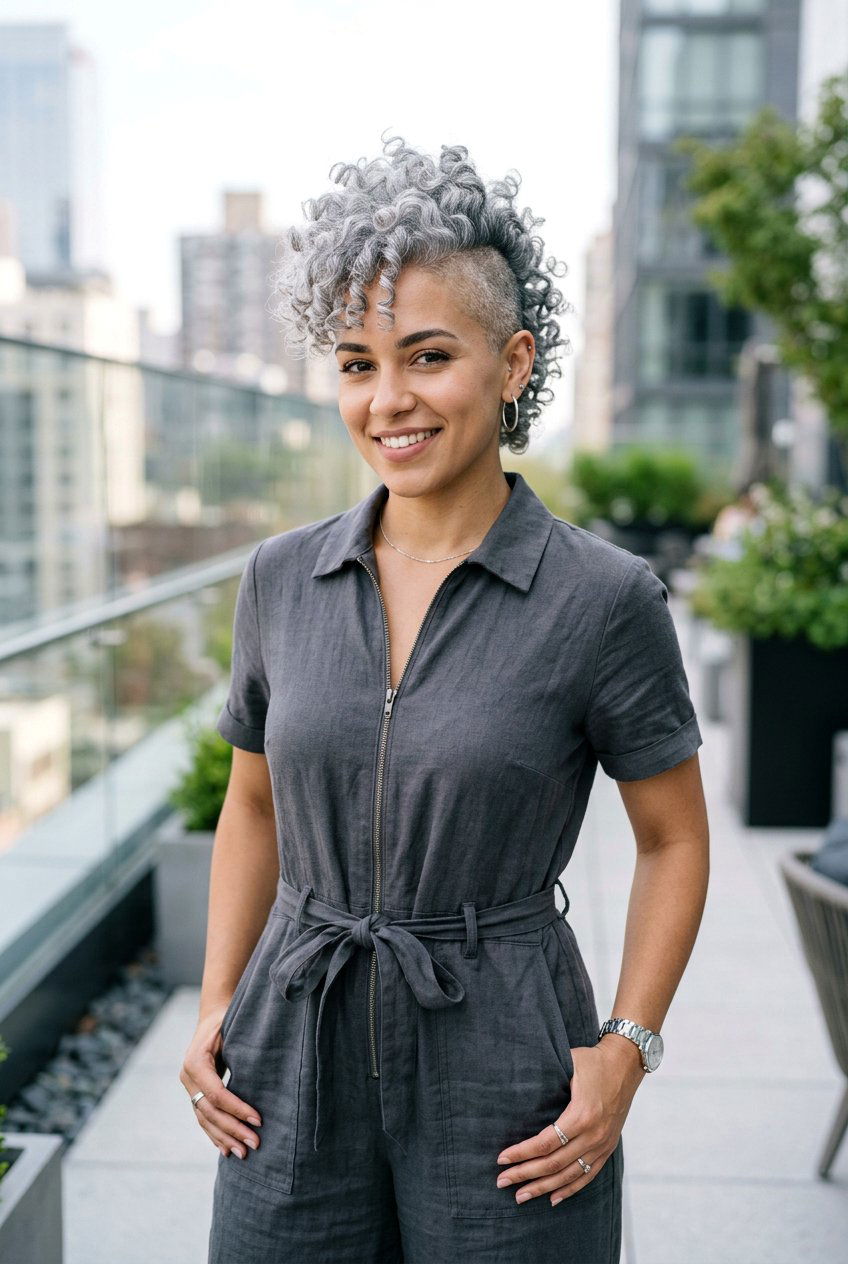 Gray Curly Mohawk Haircut - 20 natural gray curly hairstyles - 20 natural gray curly hairstyles