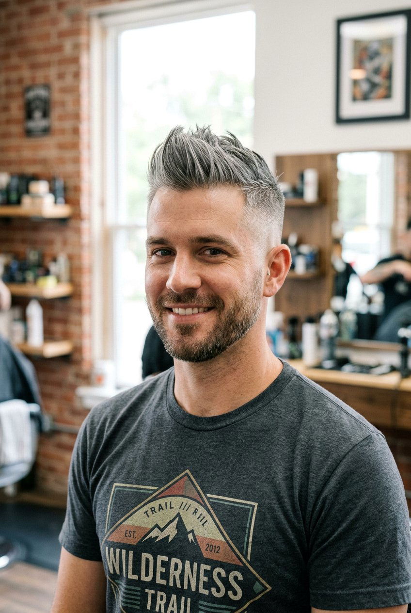 Gray Faux Hawk Haircut - 20 men haircut ideas for gray hair - 20 men haircut ideas for gray hair