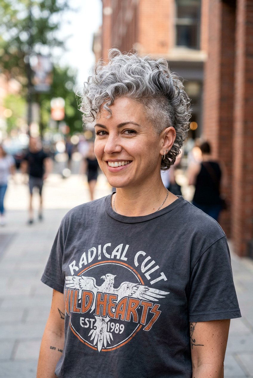 Gray Faux Hawk - 20 black women gray natural hair ideas - 20 black women gray natural hair ideas