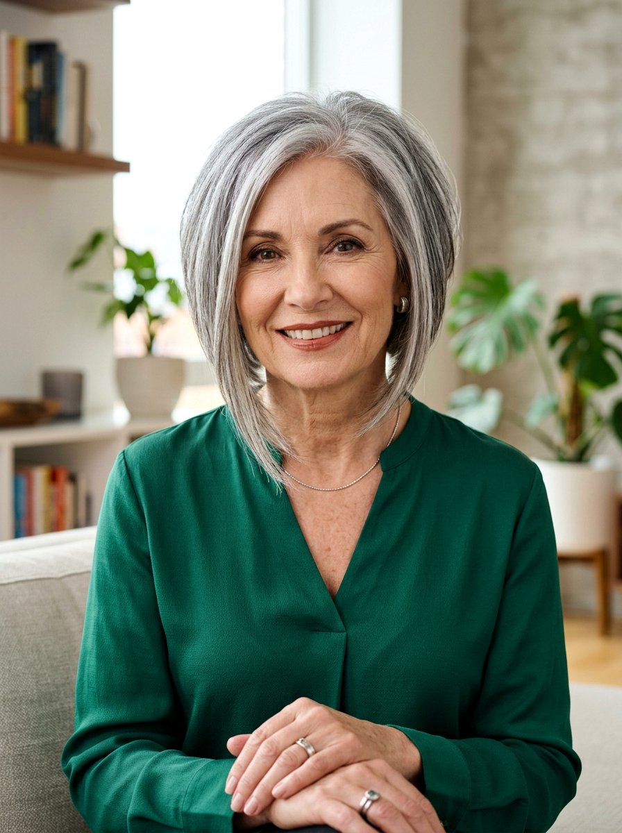 Gray Inverted Bob - 20 youthful gray hairstyles for older women - 20 youthful gray hairstyles for older women