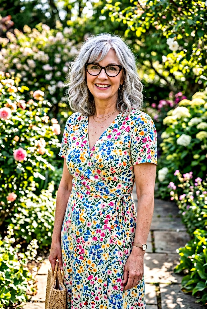 Gray Lob With Curtain Bangs - 20 gray hairstyles for women with glasses - 20 gray hairstyles for women with glasses