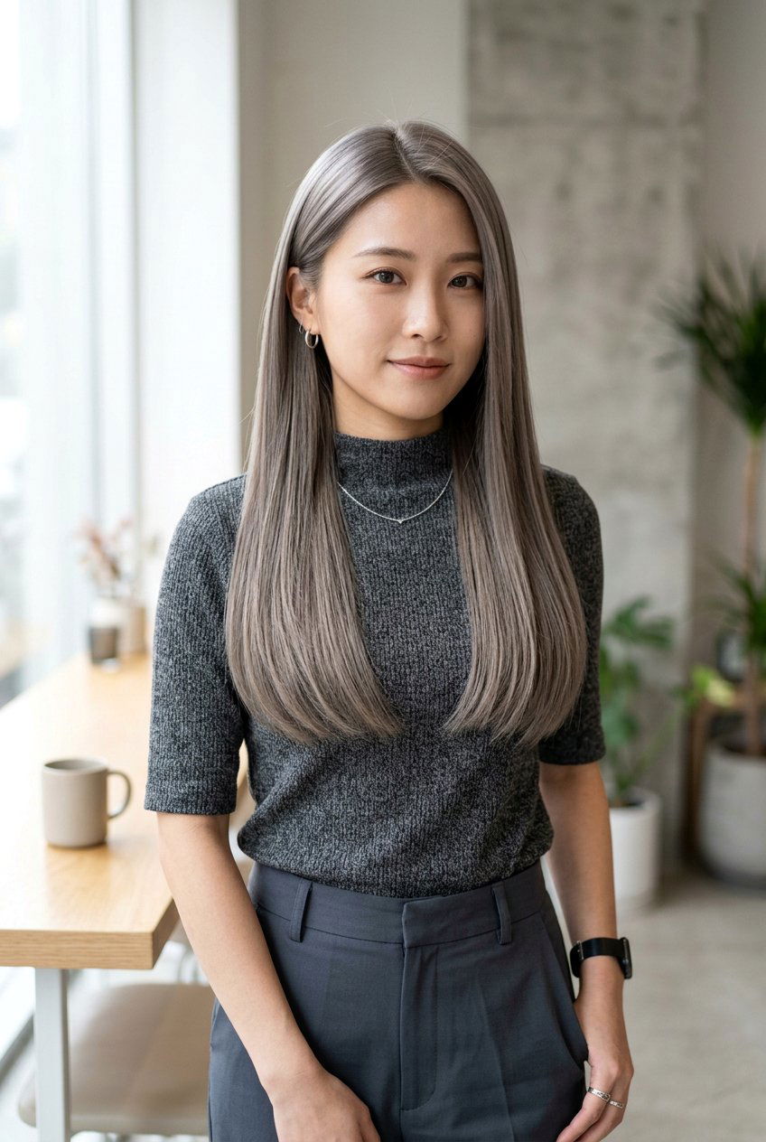 Gray Milk Tea Hair - 20 milky tea hair color - 20 milky tea hair color