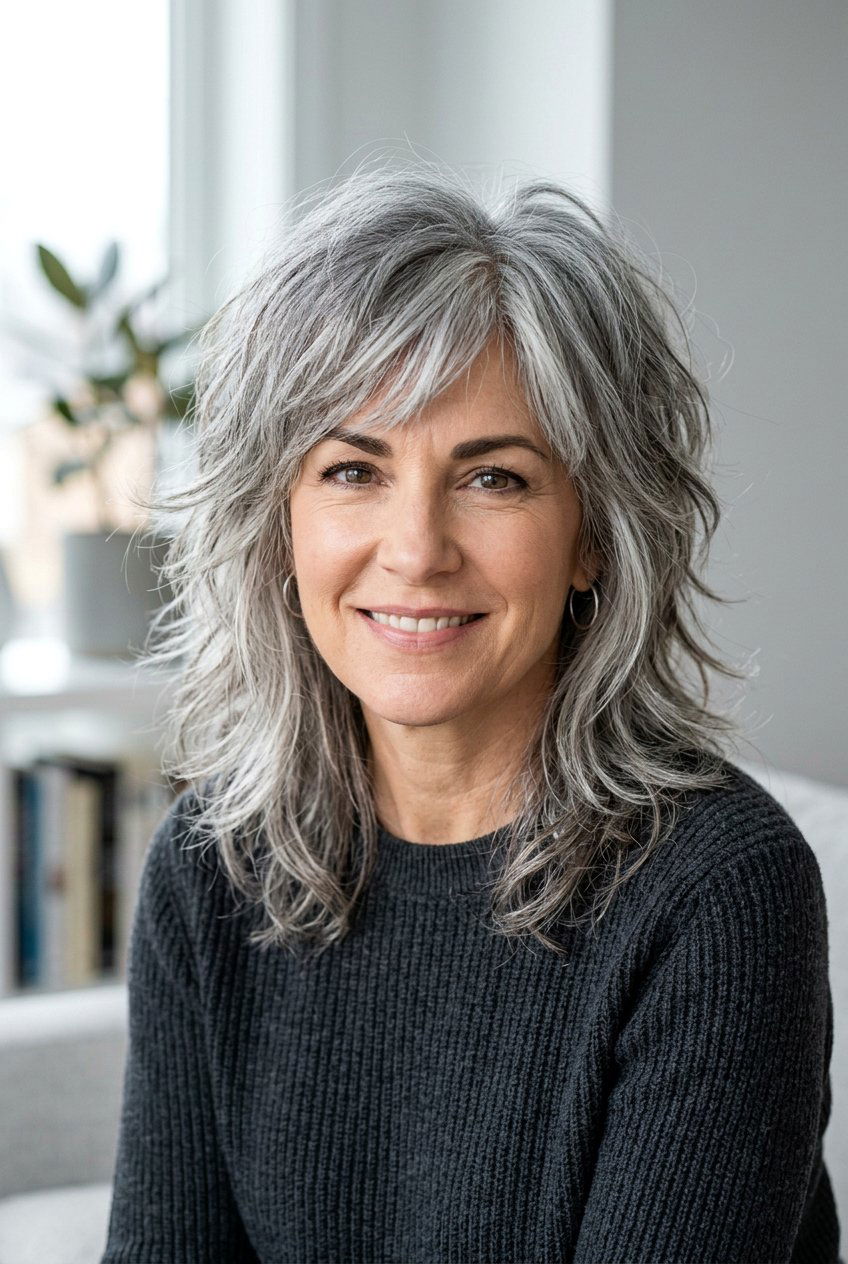 Gray Shag Haircut - 20 hairstyles for gray hair - 20 hairstyles for gray hair