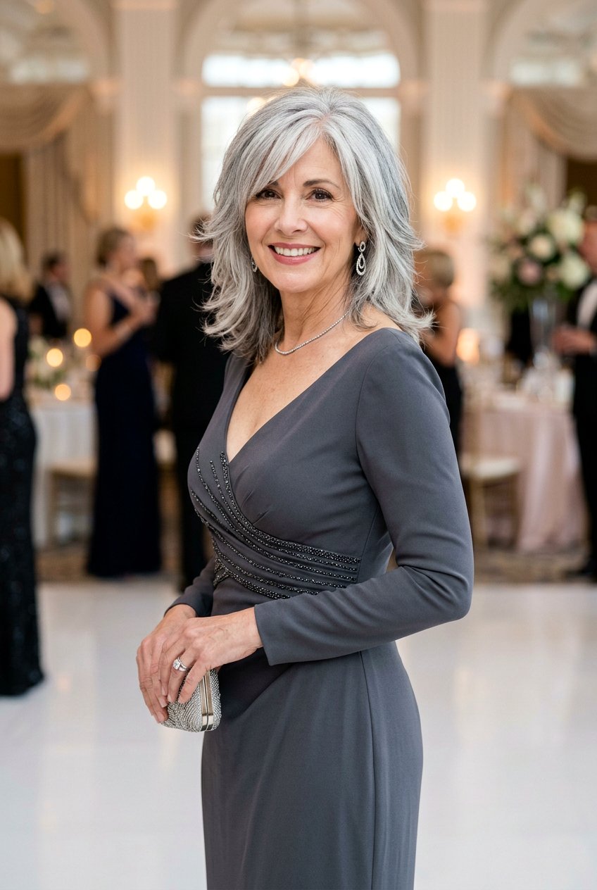 Gray Shag With Side Bangs - 20 gray shag haircut for women over 60 - 20 gray shag haircut for women over 60