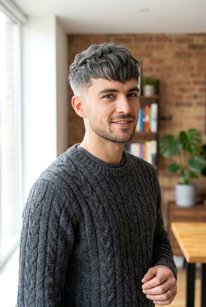 Gray Textured Fringe - 20 men haircut ideas for gray hair - 20 men haircut ideas for gray hair