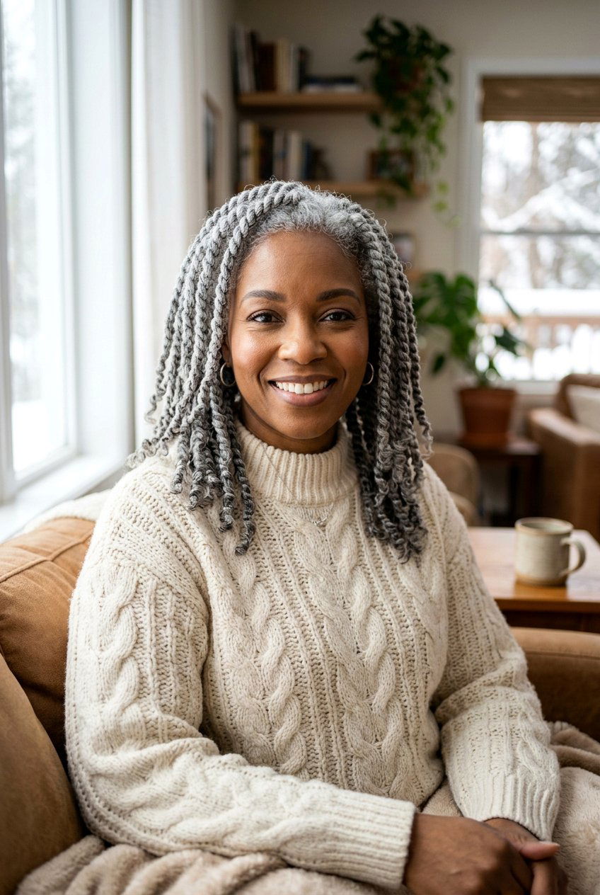 Gray Two Strand Twists - 20 black women gray natural hair ideas - 20 black women gray natural hair ideas