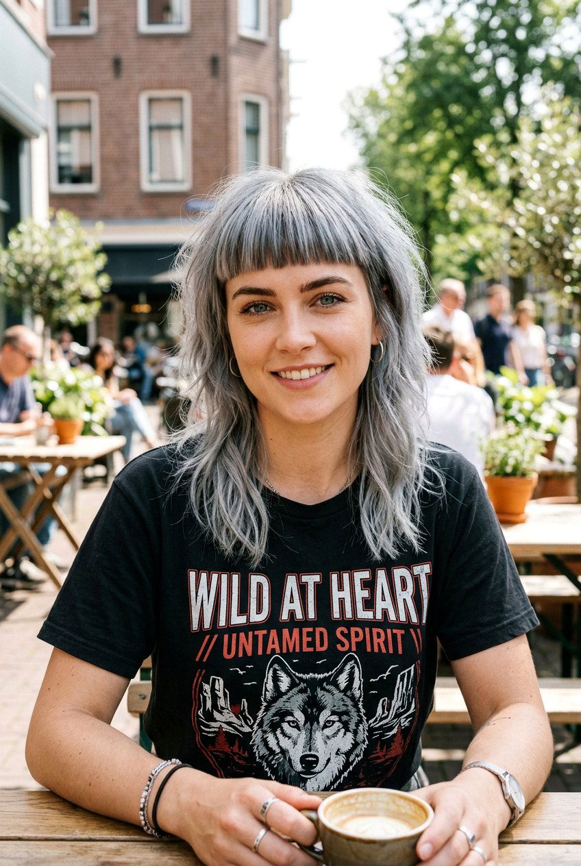 Gray Wolf Cut With Blunt Bangs - 20 gray wolf cut for women - 20 gray wolf cut for women