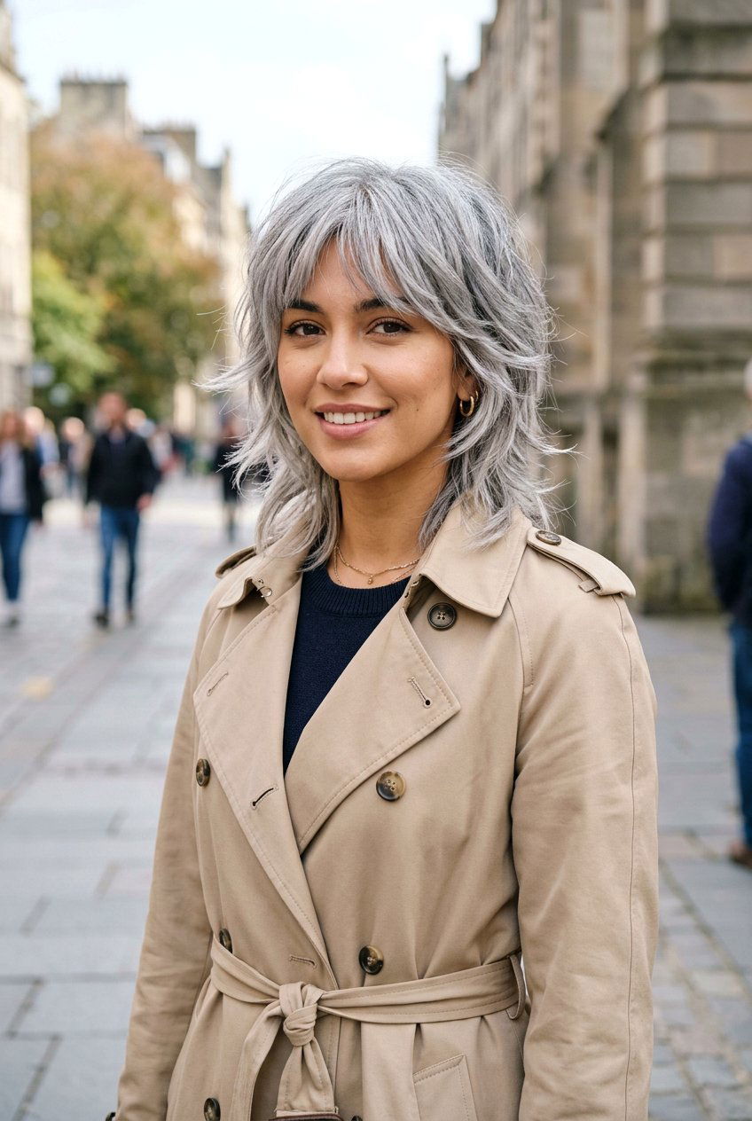 Gray Wolf Cut With Face Framing Layers - 20 gray wolf cut for women - 20 gray wolf cut for women