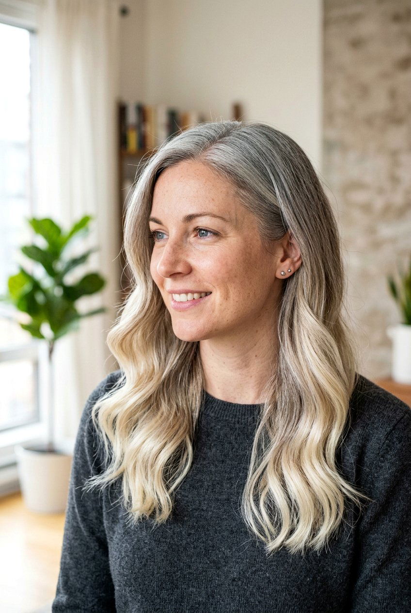 Gray and blonde ombre for hair - 20 blonde gray blending highlights - 20 blonde gray blending highlights