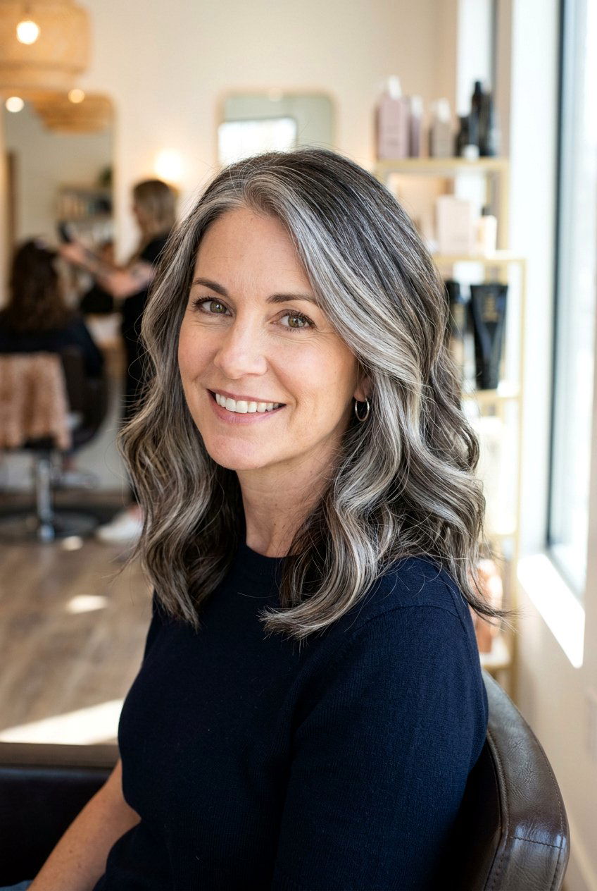 Gray blending highlights for dark hair - 20 natural looking highlights - 20 natural looking highlights