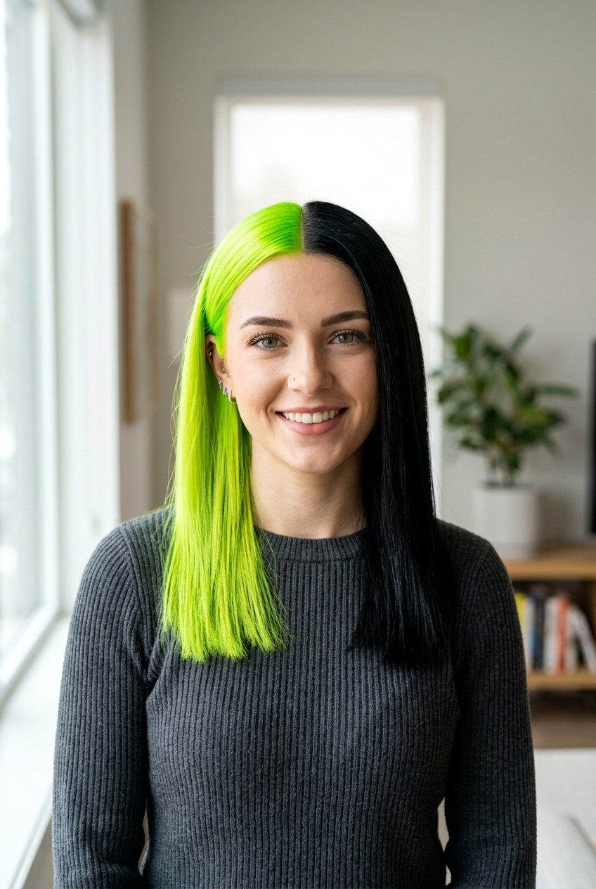 Green and black split dye - 20 split dye hair color - 20 split dye hair color