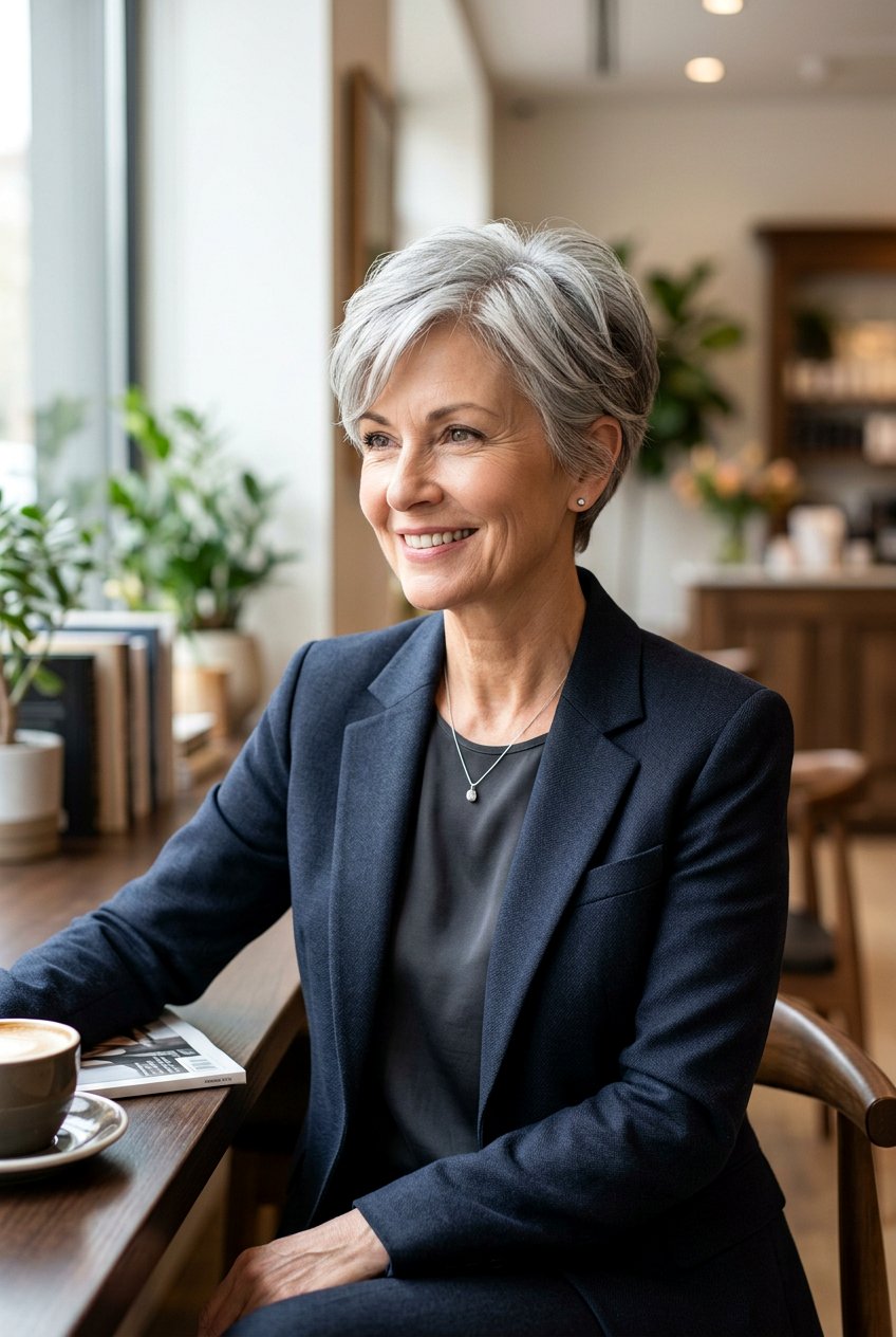 Grey Pixie Cut - 20 natural hairstyles for women over 50 - 20 natural hairstyles for women over 50