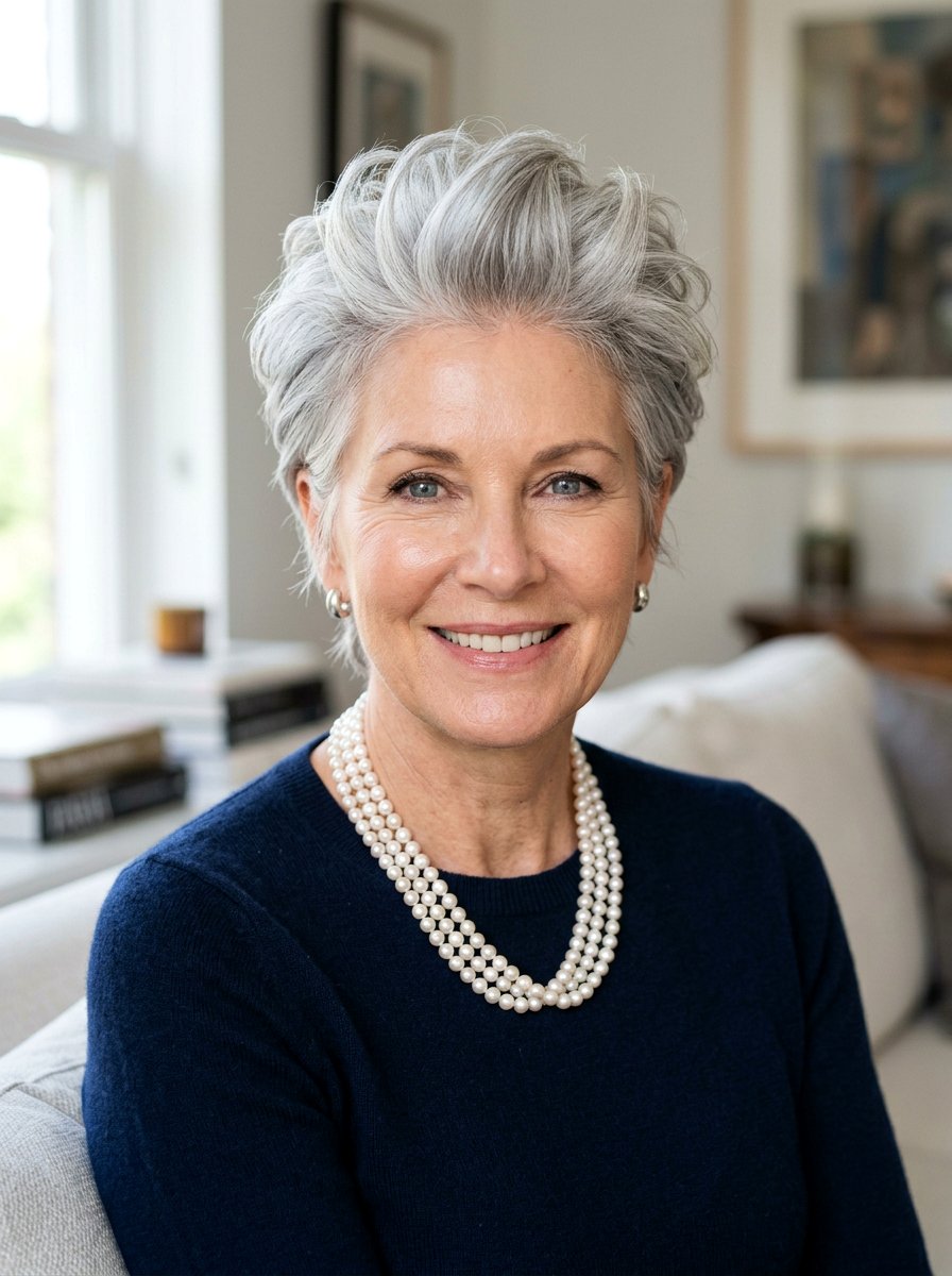 Grey Pixie With Volume At Crown - 20 pixie cut with volume at crown - 20 pixie cut with volume at crown