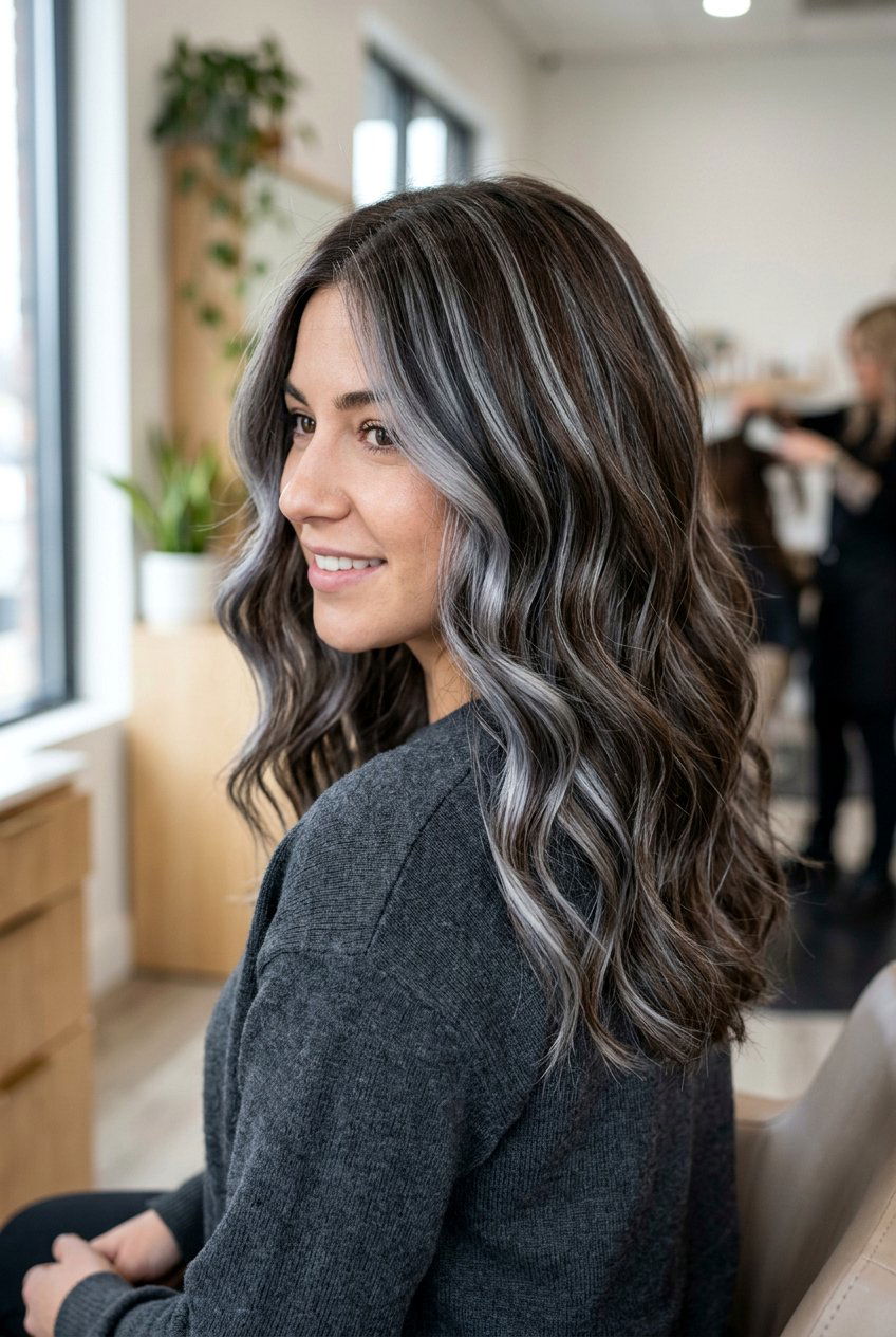 Grey Ribbon Highlights Brown Hair - 20 ribbon highlights hair - 20 ribbon highlights hair