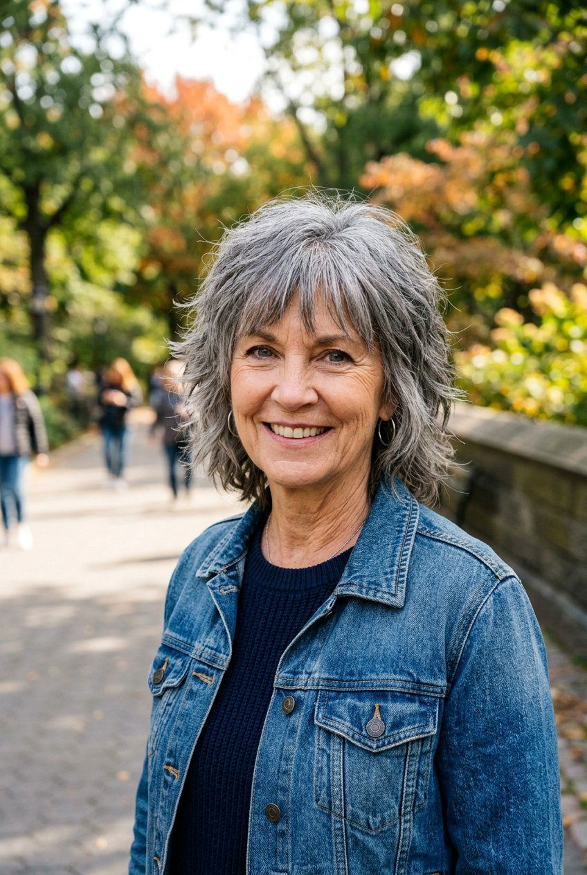 Grey Shag Haircut - 20 natural hairstyles for women over 60 - 20 natural hairstyles for women over 60