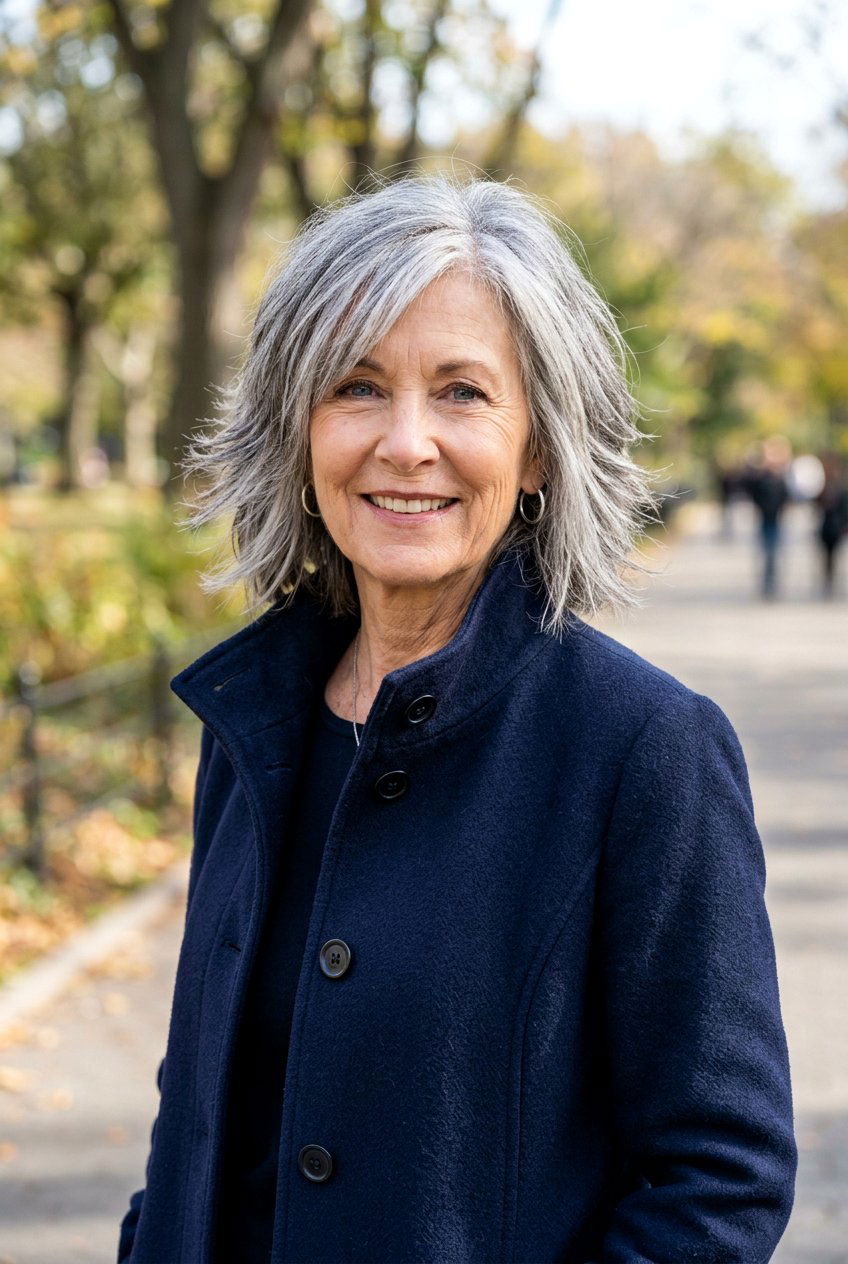 Grey Shaggy Bob - 20 shaggy bob for older women - 20 shaggy bob for older women