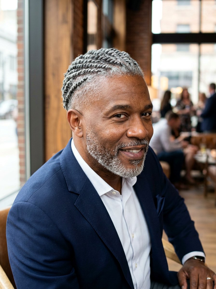 Grey Twists With Taper Fade - 20 twists with taper fade men - 20 twists with taper fade men