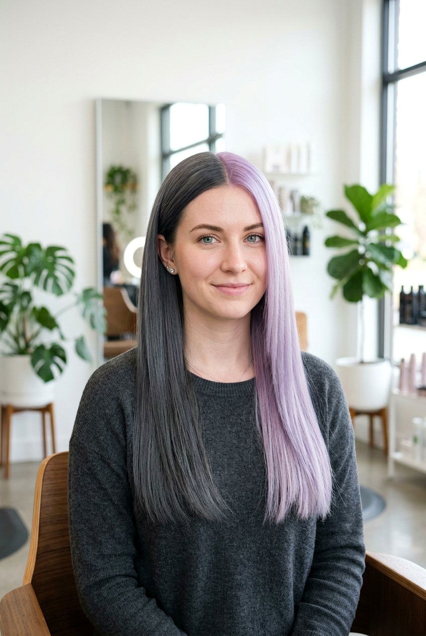 Grey and lavender split dye - 20 split dye hair color - 20 split dye hair color