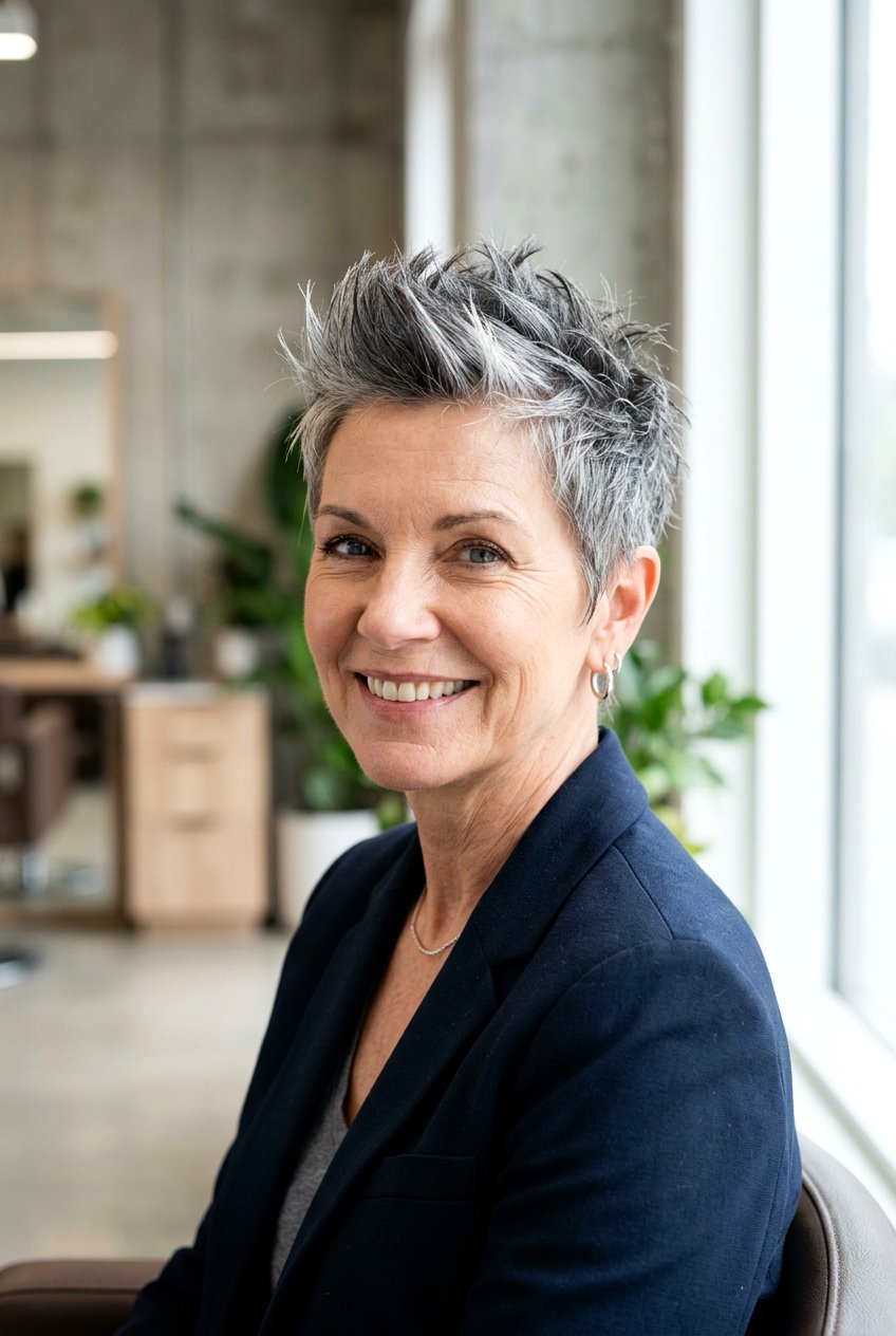 Grey spiky pixie - 20 spiky pixie haircut - 20 spiky pixie haircut