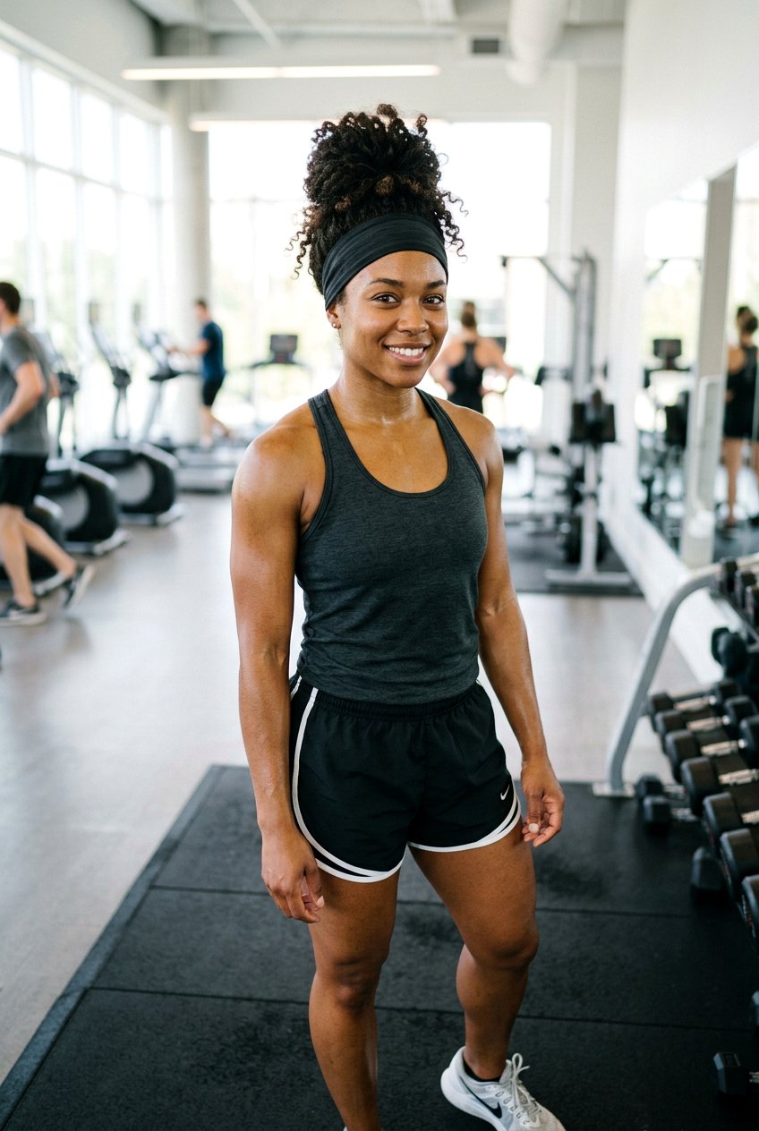 Gym Bun With Headband For Curly Hair - 20 gym bun for curly hair - 20 gym bun for curly hair