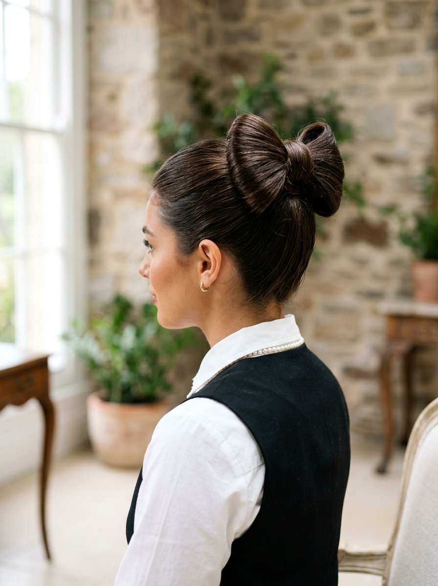 Hair Bow Bun - 20 cute bun hairstyle ideas for work - 20 cute bun hairstyle ideas for work