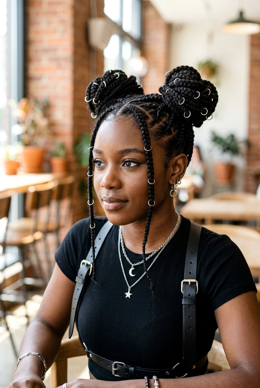 Hair Ring Braid Space Buns - 20 festival braid space buns - 20 festival braid space buns