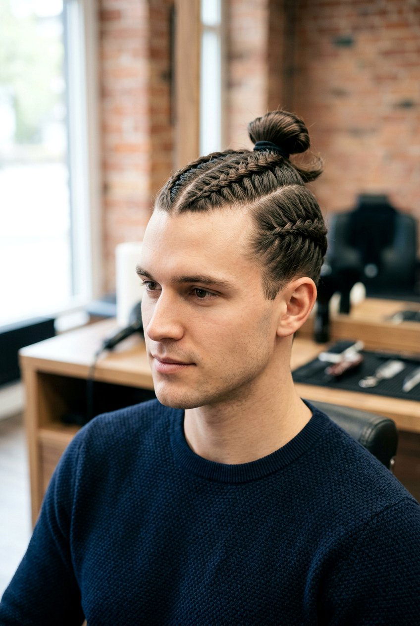 Hairline Man Bun Braid - 20 braided man bun hairstyle - 20 braided man bun hairstyle