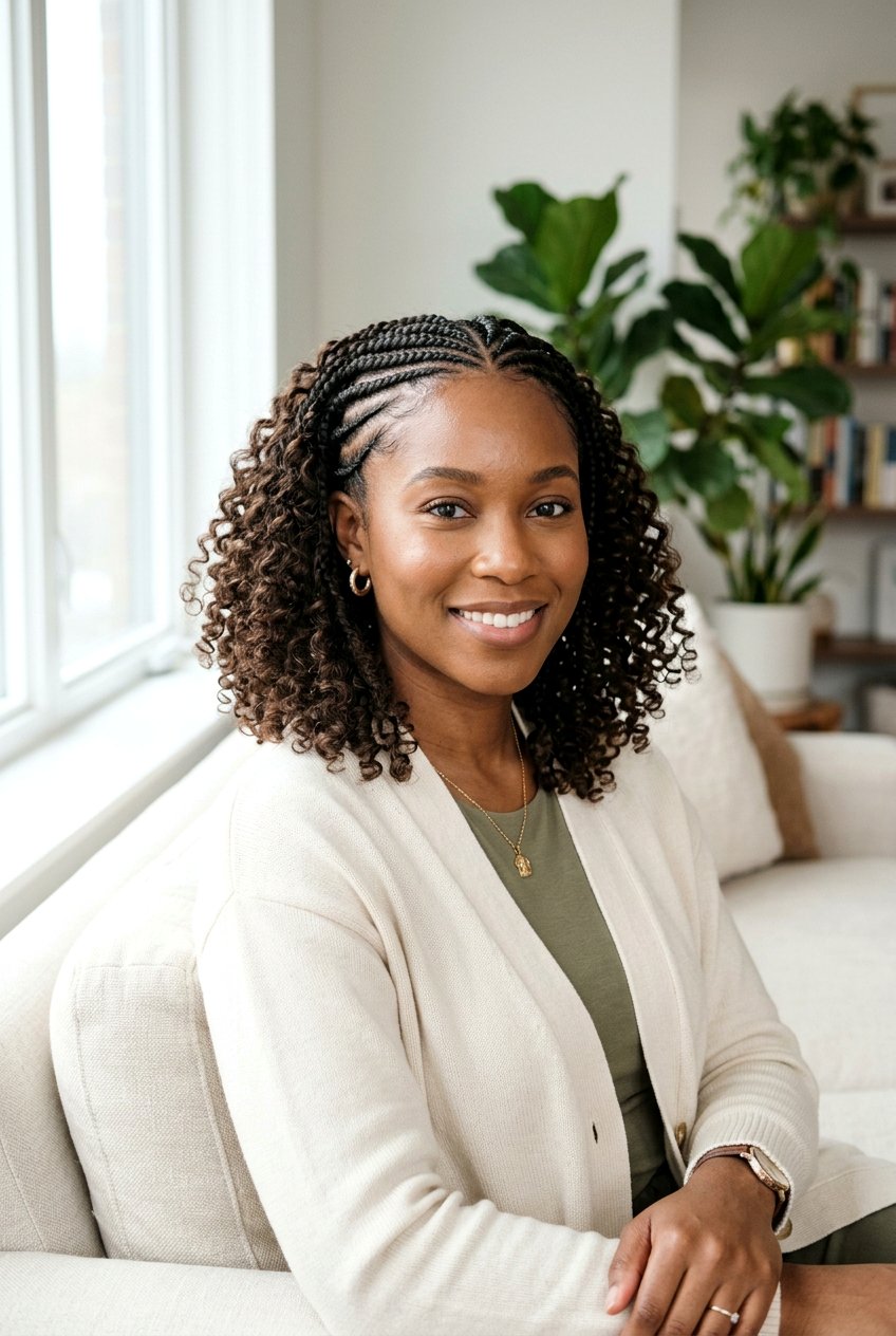 Half Cornrow Half Curls Bob Length - 20 half cornrow half curls styles - 20 half cornrow half curls styles