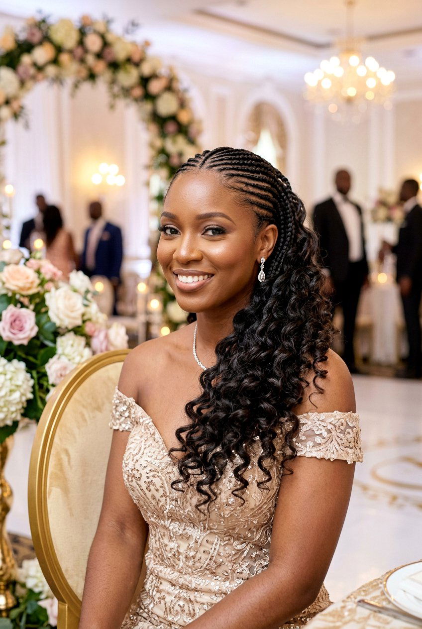 Half Cornrow Half Curls For Special Occasions - 20 half cornrow half curls styles - 20 half cornrow half curls styles