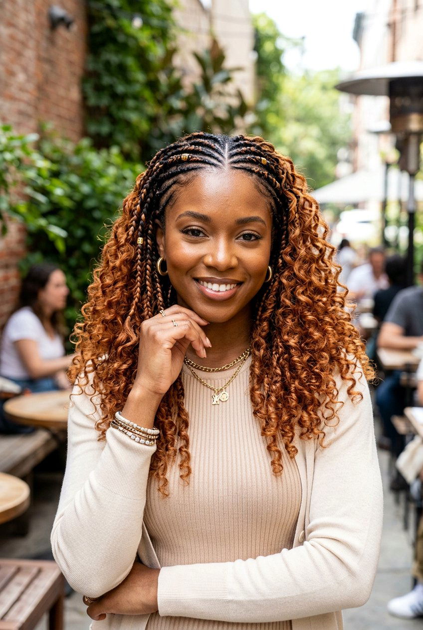 Half Cornrow Half Curls With Color - 20 half cornrow half curls styles - 20 half cornrow half curls styles
