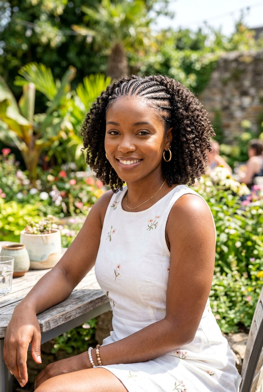 Half Cornrow With Short Curls - 20 half cornrow half curls styles - 20 half cornrow half curls styles